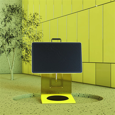 3D motion graphics 3d after effects animation blender monitor motion motion design motion graphics pastel product animation product design product visualization stand yellow