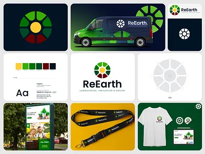 Re-Earth™ - Identity Design brand design brand identity design branding circle logo earth logo gardening logo green logo identity design landscaping logo logo design nature logo