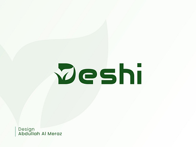 Deshi Leaf Logo branding combine logo d leaf letter d lettermark logo logo for sale logo mark nature new logo organic brand logo typography wordmark