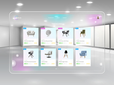 Celeste AI Platform for interior design app branding colors design experience logo ui ux