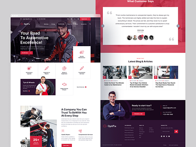 Car Repair Home Page 🚗 adrian car design engine figma gancarek graphic design home page landing page repair road services tires ui w website wroclaw wrocław