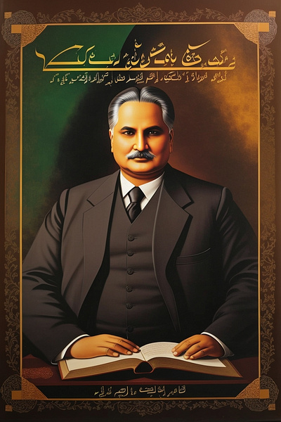 Allama Muhammad Iqbal ai art design graphic design ui ux vector vectorart