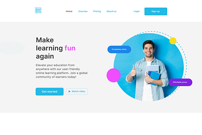 Education site landing page edtech landing page ui ux design