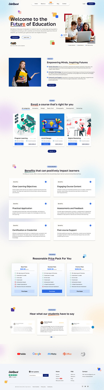 Educational Landing Page educational landing page ui ui design ux web design