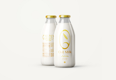 Bottle Packaging Design bottle brand identity branding golden golden milk graphic design illustration logo logo design milk milk bottle packaging packaging design