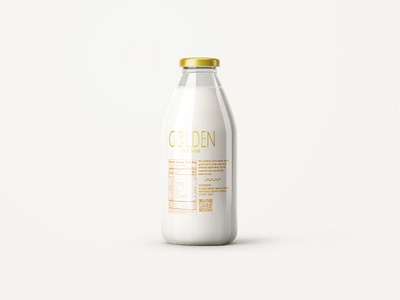 Bottle Packaging Design bottle bottle design brand identity branding golden golden milk graphic design illustration logo logo design milk milk brand packaging packaging design