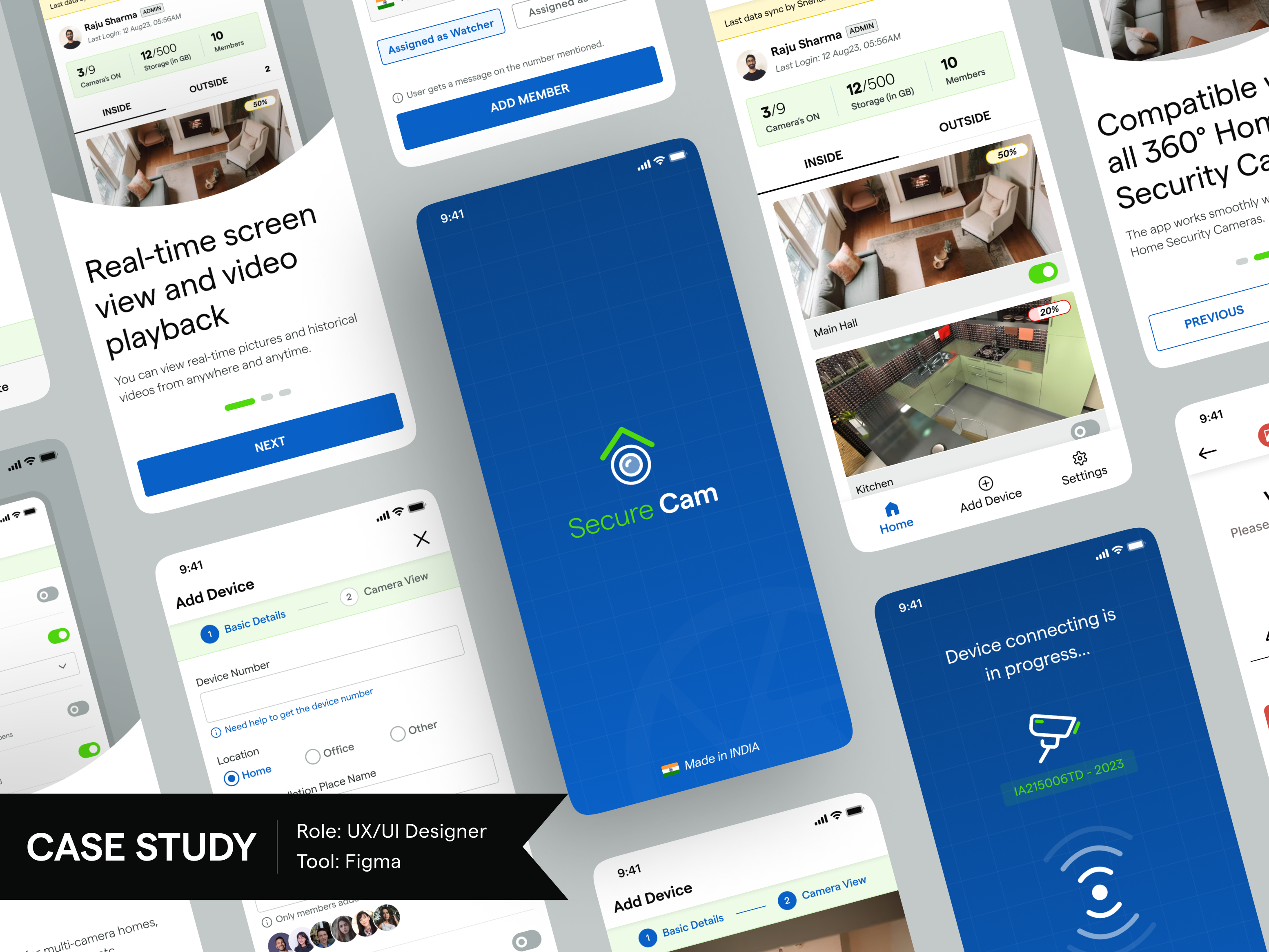 Secure Cam App app case study app design branding camera case study cctv connection design logo members mobile app mobile design problem research security solutions ui ui design visual design