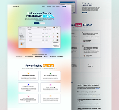 Team management : SaaS Landing Page figma landing page saas ui ux