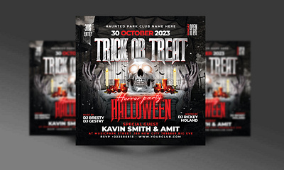 Halloween Flyer halloween flyer halloween party horror night pumkin spooky trick or treat