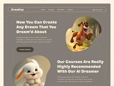 Creativy AI Website Children Courses ai branding children courses education minimal ui website