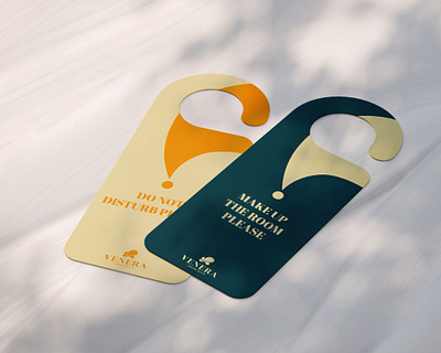 Door Hangers Design brand identity branding door door hanger graphic design hotel hotel door hotel sign illustration logo logo design resort vector venera