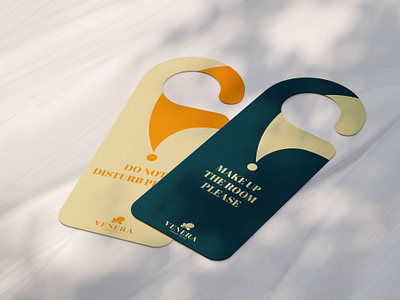 Door Hangers Design brand identity branding door door hanger graphic design hotel hotel door hotel sign illustration logo logo design resort vector venera