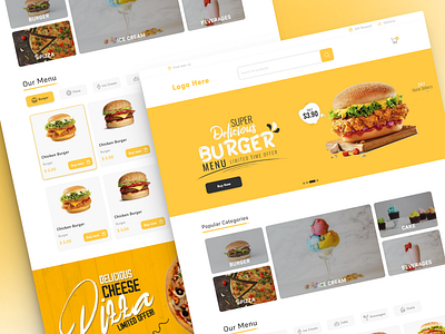 Fast Food Restaurant Web design app design branding design graphic design illustration logo ui uiux ux vector