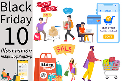 Black Friday Sale Illustration Pack black friday gift