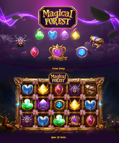 Magical Forest Slot Design animation art direction casino concept gambling game art game design graphic design illustration motion graphics slot slot game