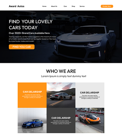 CAR DELARSHIP branding car delarship design interface product service startup ui ux web site website