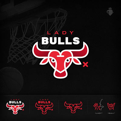 Lady Bulls Logo basketball bulls deaf lady logo team