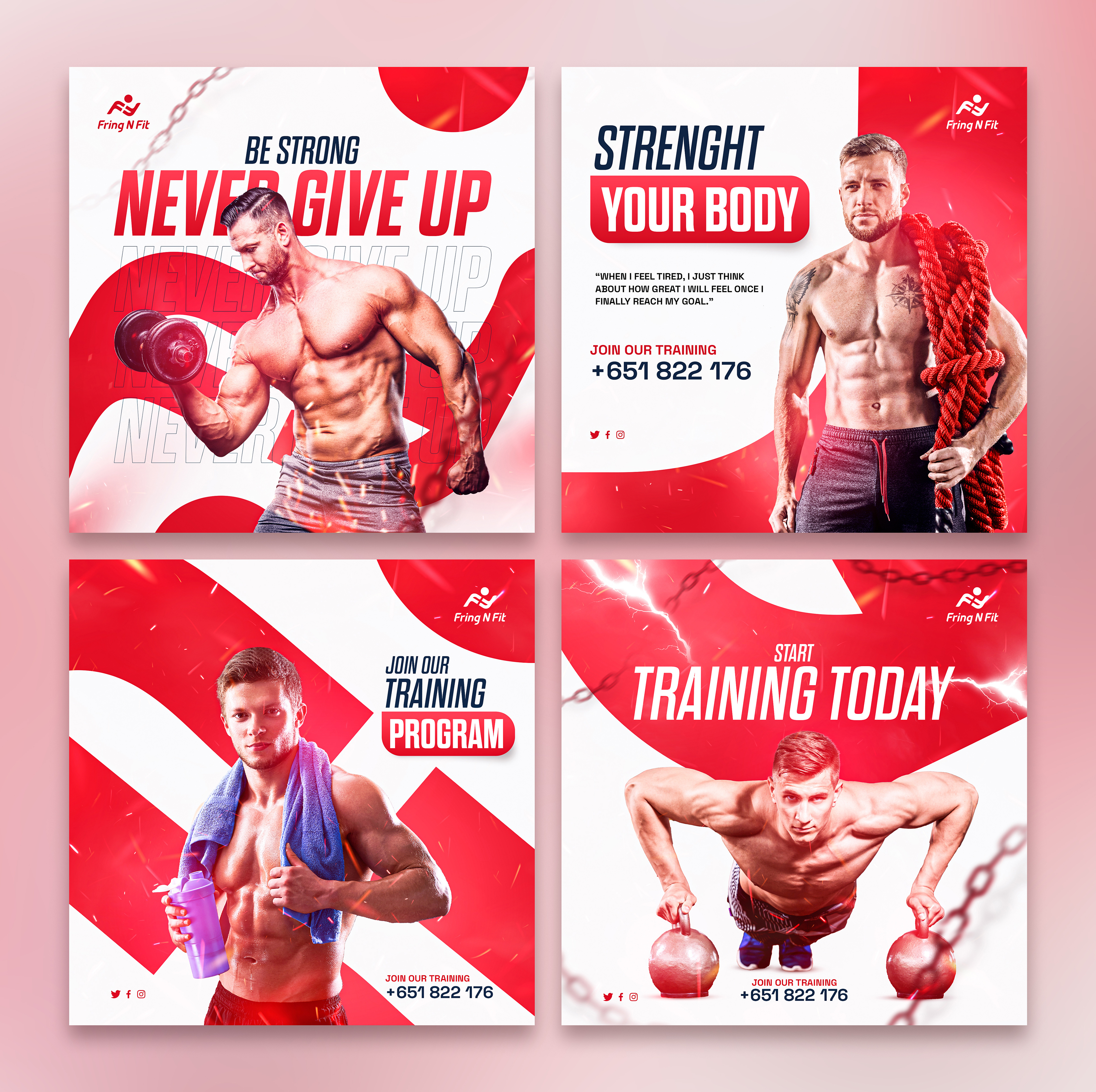 Fitness Carousel Post Design 3d animation branding carousel post design fitness post fitness post design graphic design illustration logo motion graphics social media post social media post design typography ui ux vector