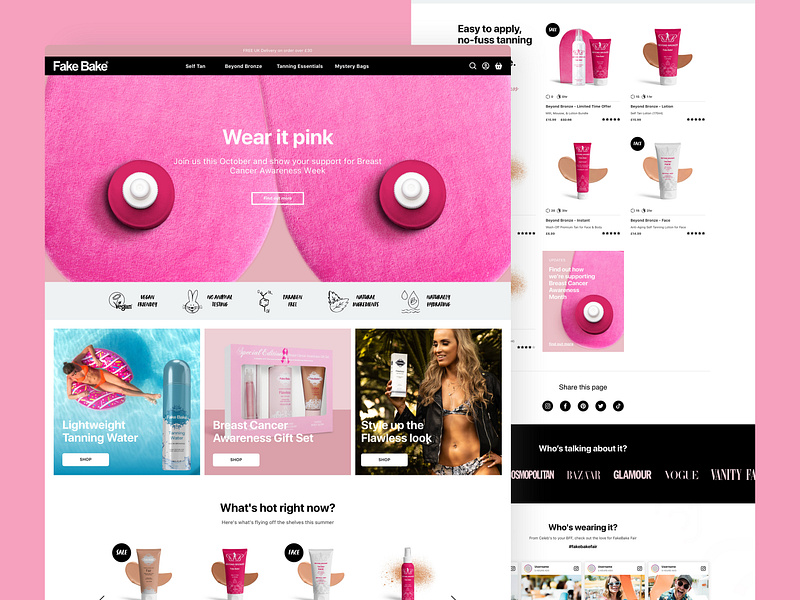 FakeBake | Ecommerce Website