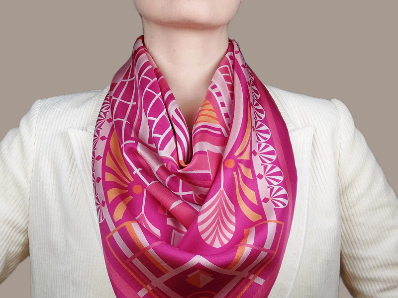 Montemora Silk Scarf adobe illustrator art deco chiara vercesi city fashion illustration pattern scarf silk scarf vector