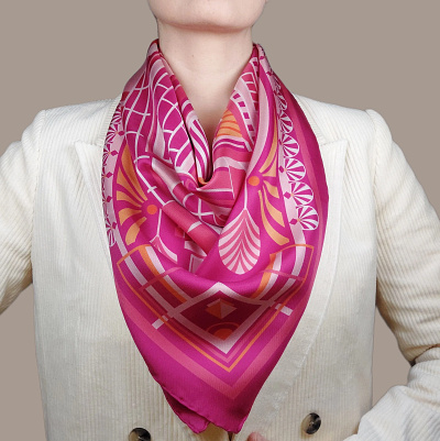 Montemora Silk Scarf adobe illustrator art deco chiara vercesi city fashion illustration pattern scarf silk scarf vector
