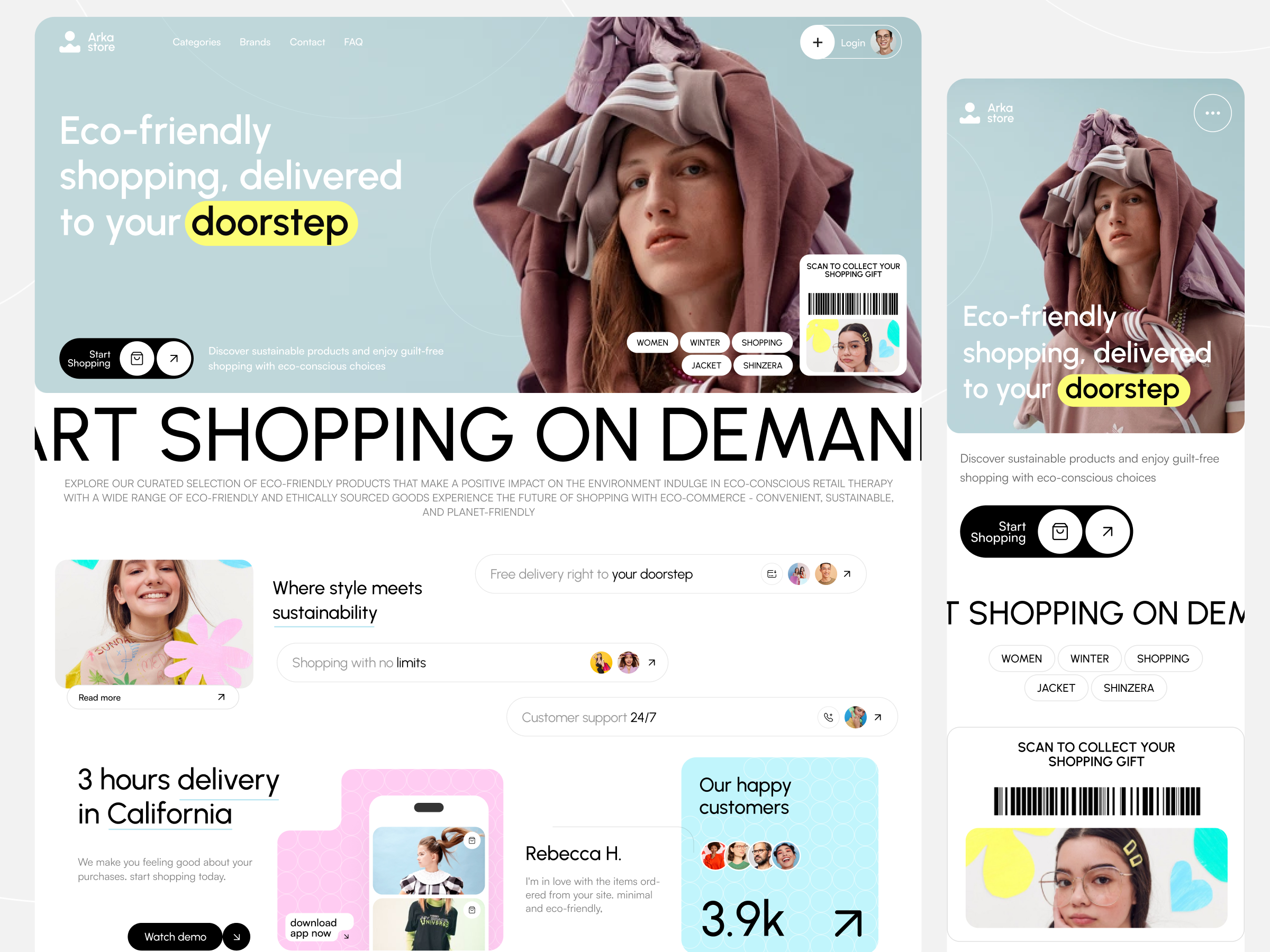 Shopping On Demand Website delivery design dropshipping e commerce website ecommerce ecommercestore ecommercewebsite on demand online onlinebusiness onlineshop onlineshopping onlinestore shopify shopping socialmedia startup uiux webdesign website