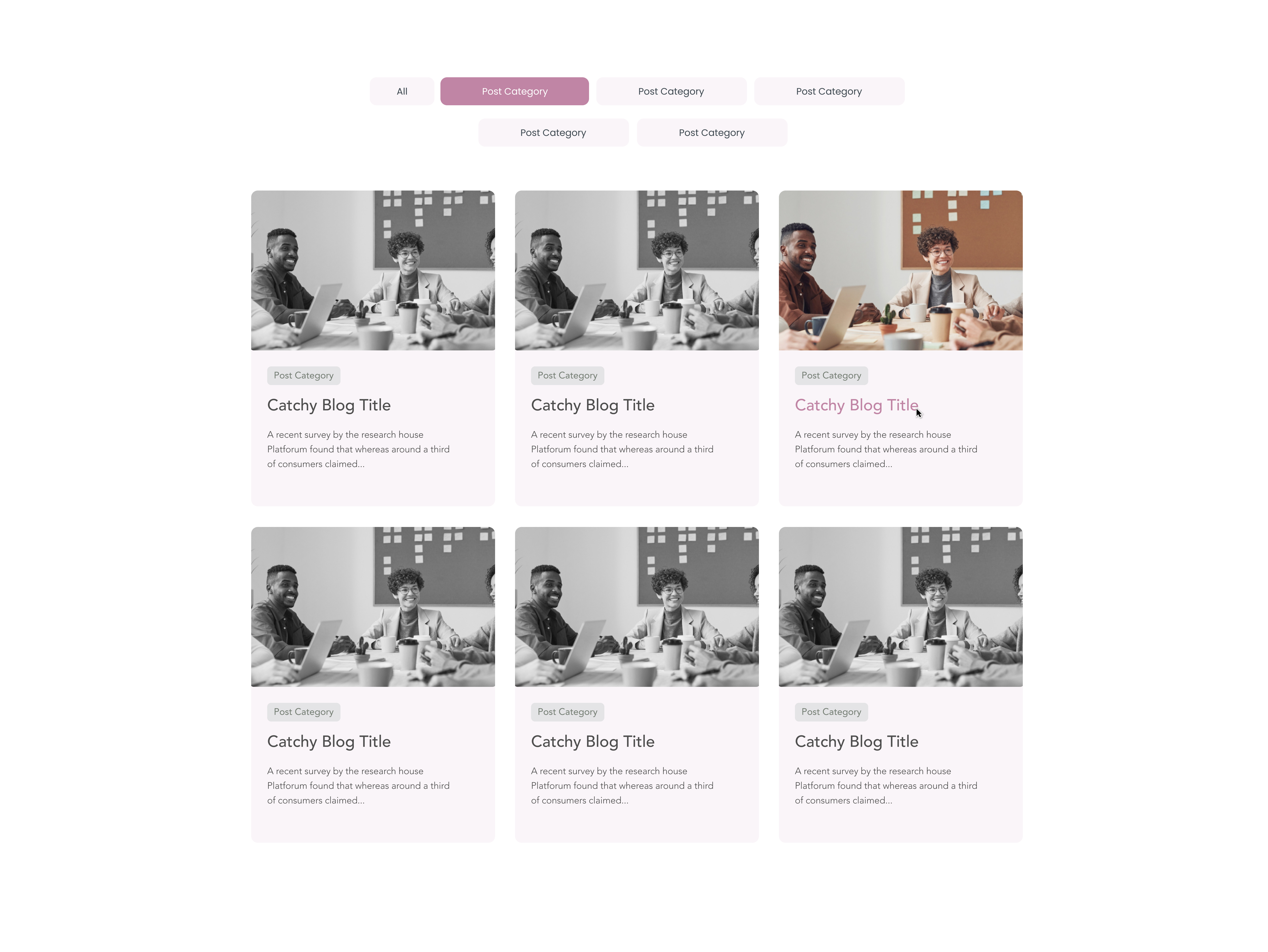 Blog Page Design with Category Filter design minimal ui
