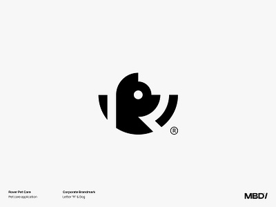 Rover Pet Care Logo & Identity app black branding brandmark design dog graphic design grid identity identitydesign logo logos mbd mihir minimal minimalmark pet petcare visualbranding
