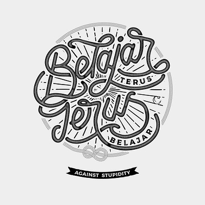 Belajar Terus, Terus Belajar | Keep Learning | Youth Community calligraphy community design font graphic design handrawn illustration lettering logo logotype outlined