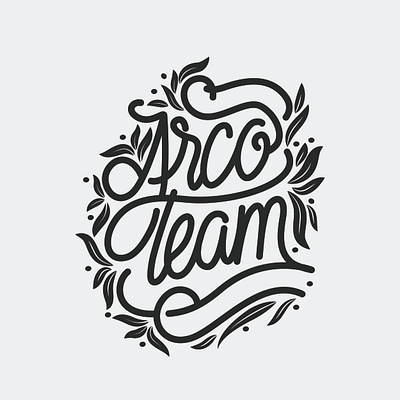 Custom Type | Arco Team branding calligraphy design floral font graphic design handrawn illustration lettering logo logotype
