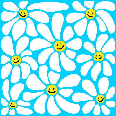 Sunflower Smiling art blue bright color design digital art girlsart illustration procreate smile sunflower white