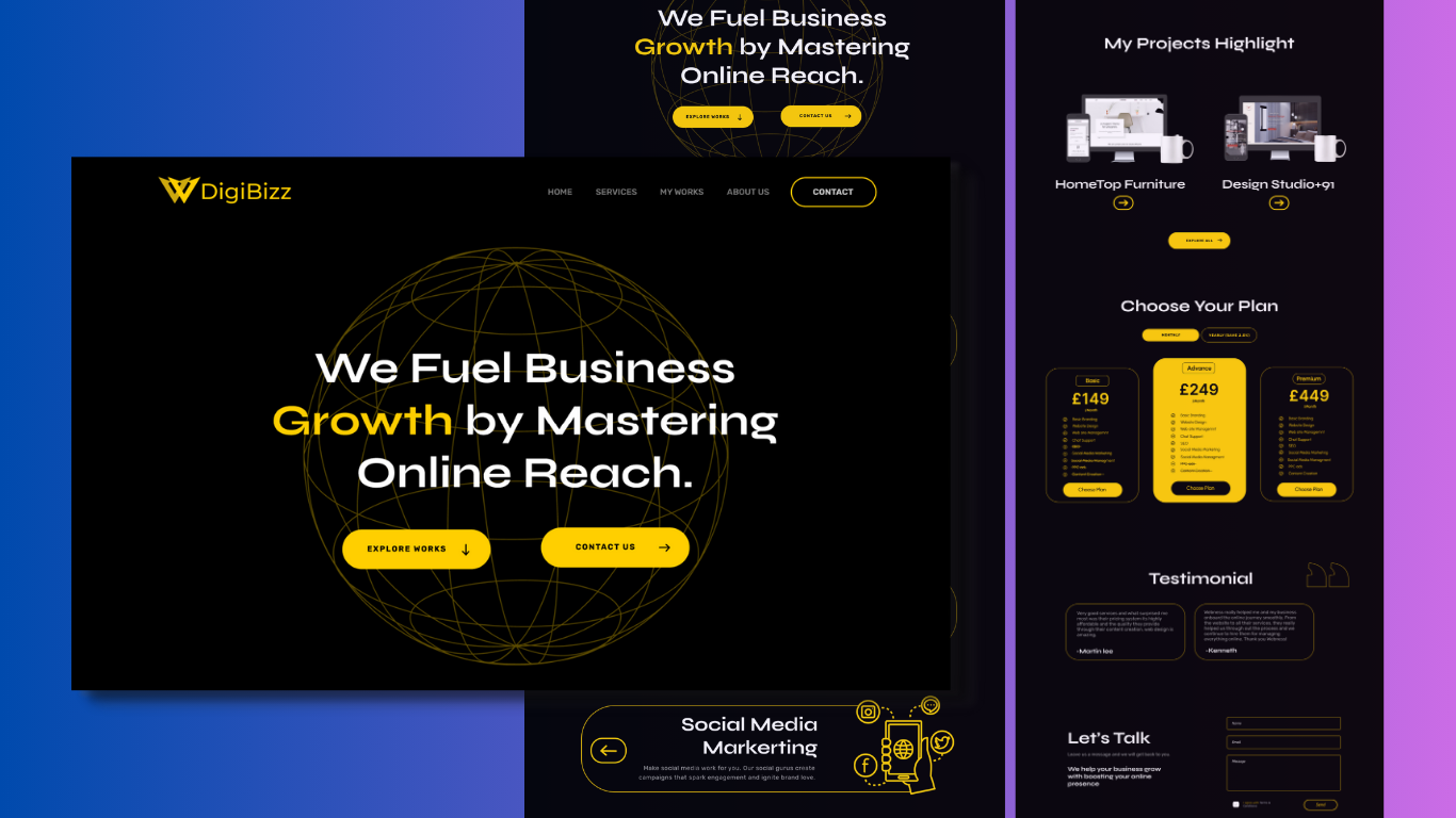 DigiBizz - Web Agency Website Homepage brand website branding business website design digital marketing website illustration logo service website ui ux web agency web design web design website