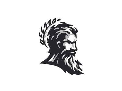 Bearded God Logo beard brand branding for sale gefest god helios logo man mark nagual design zeus