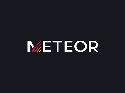 Meteor Logotype brand branding clever comet dynamic identity lettering logo logotype meteor minimalist modern movement simple smart space speed technology typographic logo wordmark