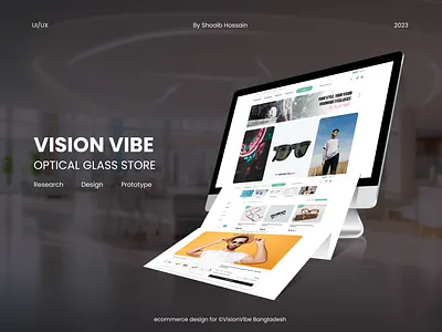 VISION VIBE | ECOMMERCE | DESIGN 3d animation branding design ecommerce eyeglass graphic design identity illustration landing page ui uiux user experience user interface ux vector vision visionvibe web web design