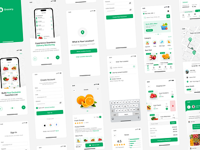 Grocery Delivery App Figma UI Kit | Super Market App app design app ui design designer figma figma designer grocery store app hire designer hire graphics designer hire ui ux designer insightlancer minimal app mobile ui designer super market app ui ui design user experience user interface ux ux design