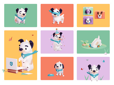 Collie - 3d dog illustrations 3d blender branding branding illustration dog illustration marketing
