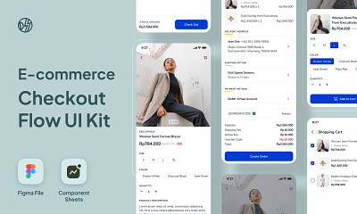 E-commerce checkout flow ui kit ecommerce free ui kit mobile app mobile commerce online shop online store ui ui kit