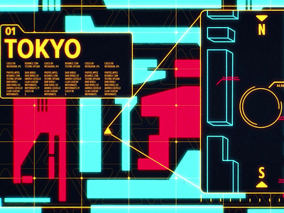 K?D - Tokyo Visuals (2018). 2d 90s alert animation anime gif gifs hud illustration japan map motion music musicvideo visuals