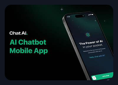 ChatAI Mobile App UI Design - A Seamless start to conversation ai chatbot ai interface chatbot dark mode design system graphic design interaction design mobile app design splash screen ui uiux design user experience welcome screen