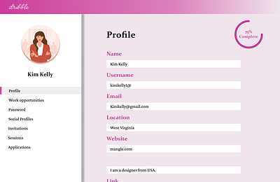 day 6 (profile) challenge daily dailyui figma graphic design new profile ui