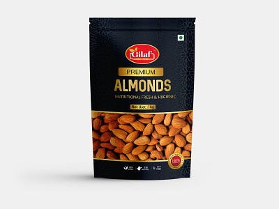 Gilaf Almond Pouch Design almond almond oil almond pouch branding fmcg food food packaging mockup pouch pouch design pouch packaging