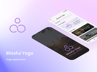 Blissful Yoga Mobile Application app design mobile app design workout yoga yoga app design