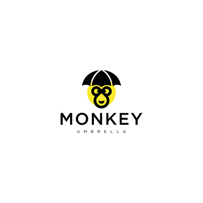 Monkey umbrella logo abstract animal branding business cute design insurance logo monkey symbol umbrella vector