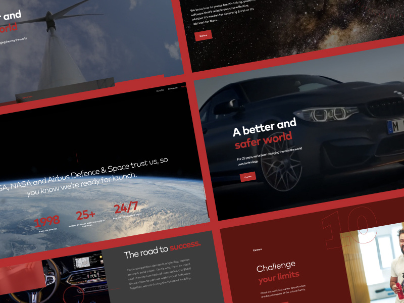 Website for Critical Software automotive aviation bmw branding critical criticalsoftware criticaltechworks design energy industry nasa software space telecom ui ux website