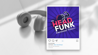 Podcast Cover Art art cover fitness freelancer funk graphic design head heart illustration player podcast