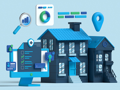 House Insurance - 3D Illustration 3d 3dart design illustration