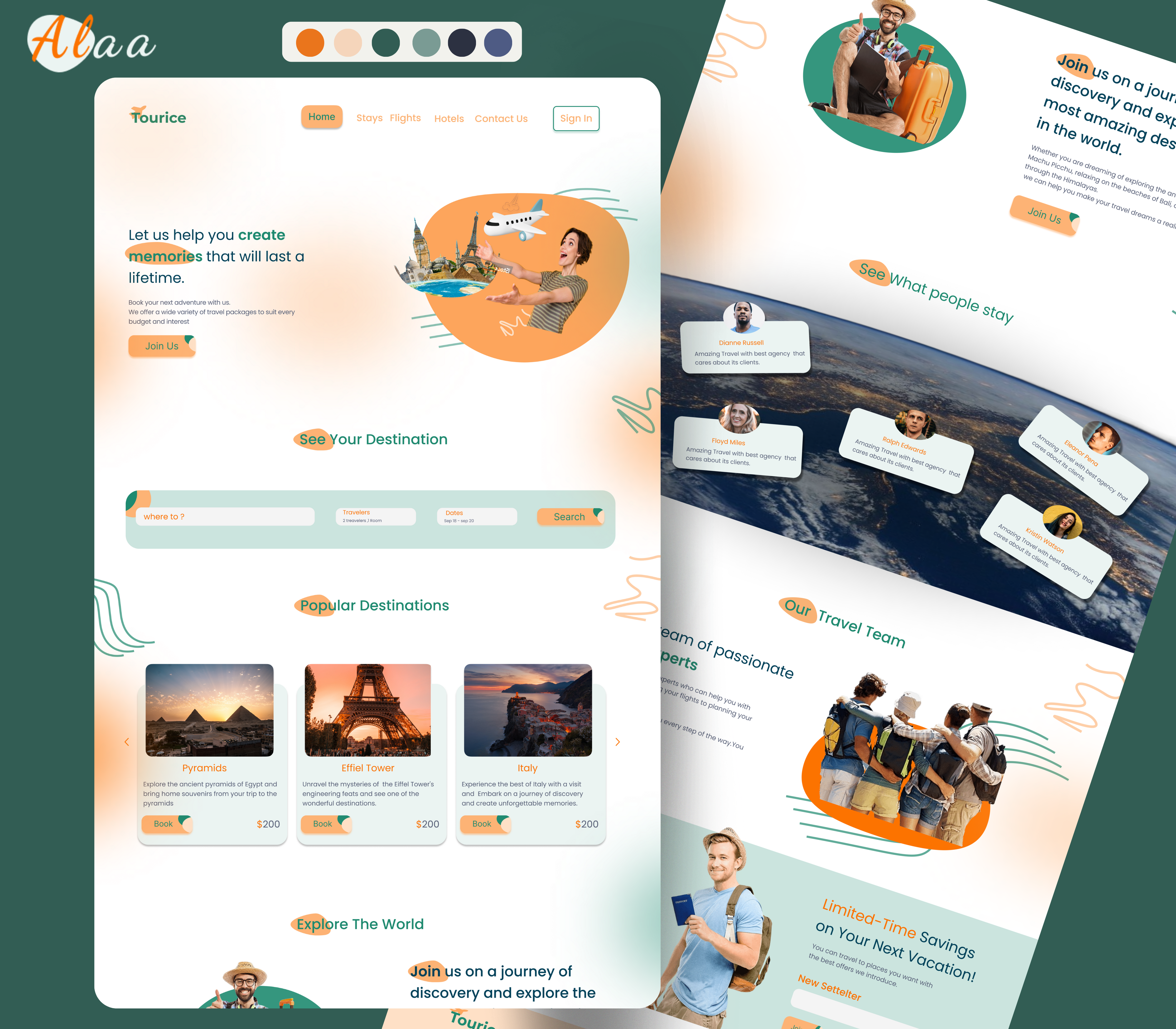 Travel Landing Page Design branding landing page travel travel design ui web design website