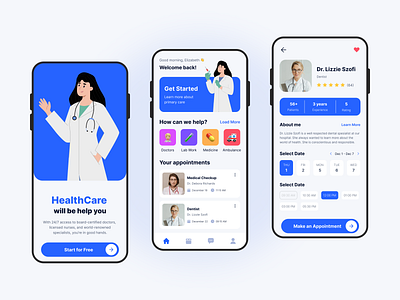 Doctor Appointment Manager app blue cleandesign design graphic design health healthcare illustration ios iosguidelines lighttheme medicalapp medicaltechnology medicine mobileapp ui ux white