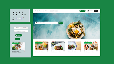 Website Desing in Figma - UberEat branding component design figma food ui